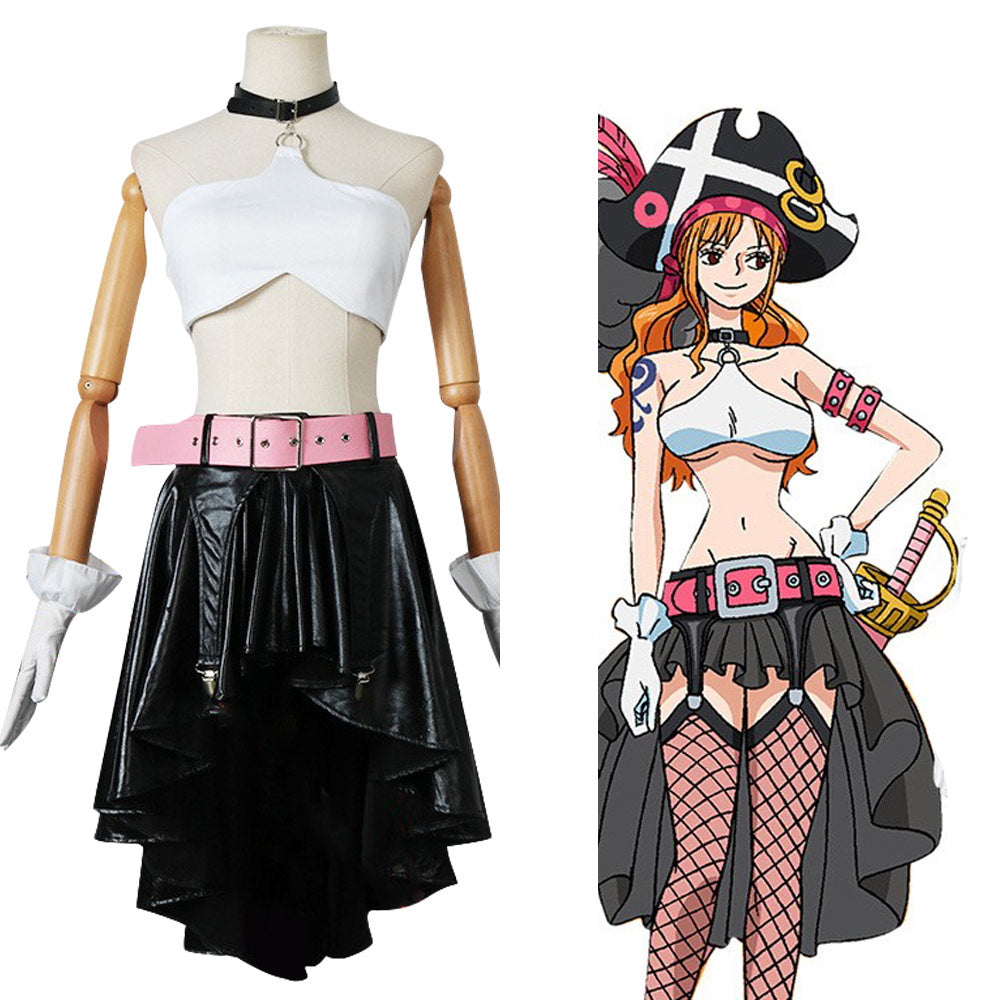 Nami Cosplay One Piece Red Kostüm Halloween Karneval Outfits