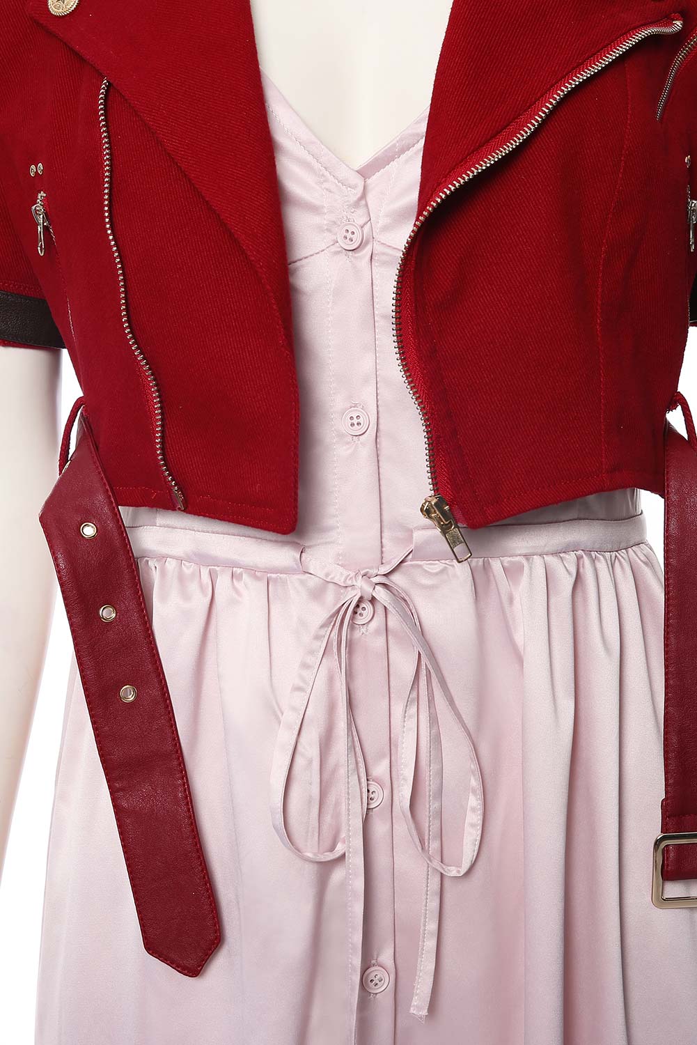 Final Fantasy VII 7 Aerith Aeris Gainsborough Cosplay Kostüm Rosa Kleid Remake