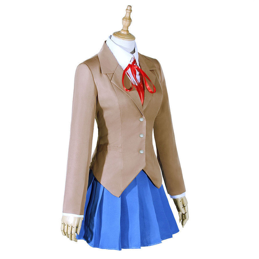 DokiDoki Literature Club Monika Cosplay Kostüme Schuluniform Halloween Karneval Outfits