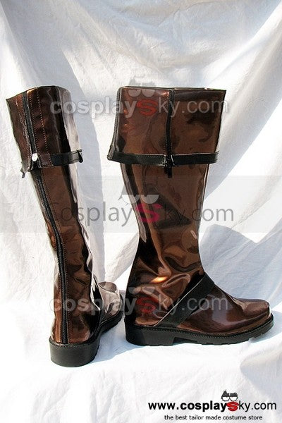 D.Gray-man Lavi Cosplay Stiefel Schuhe Dunkelbraun