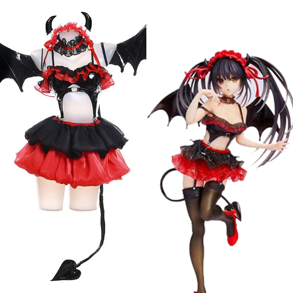 Date A Live Tokisaki Kurumi Sexy Kostüm Cosplay Halloween Karneval Outfits