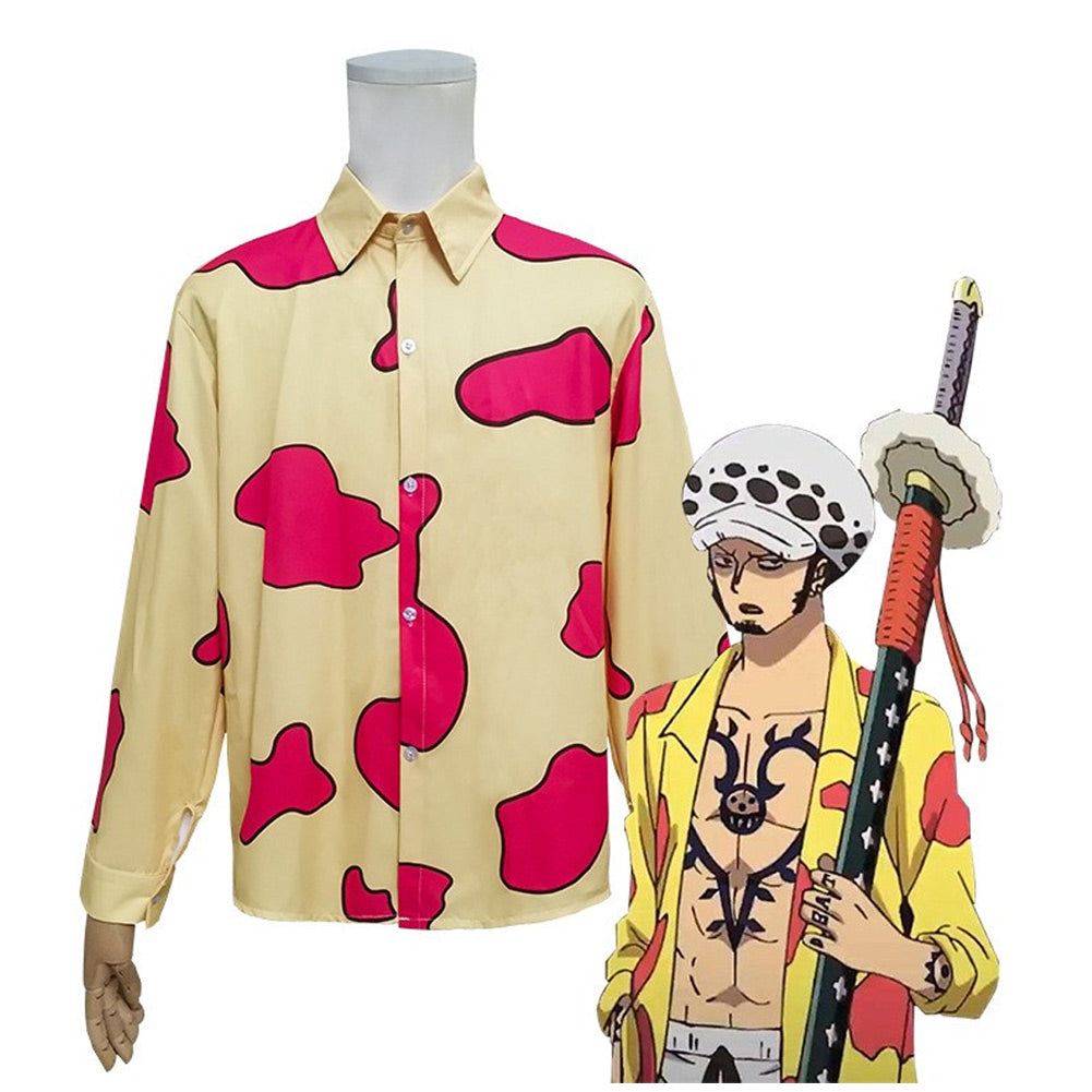 One Piece RED Trafalgar D. Water Law Cosplay Kostüm Halloween Karneval T-Shirt
