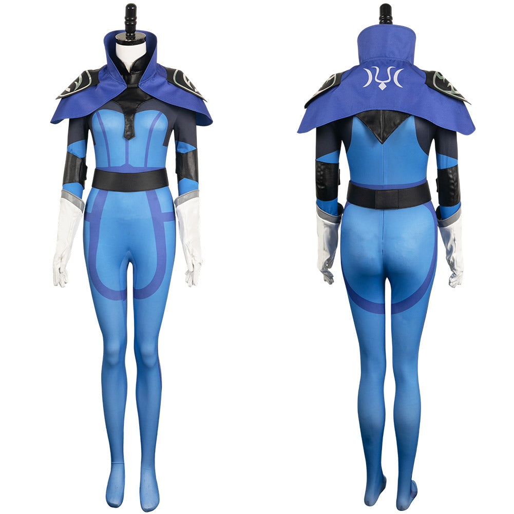 DotA Luna blau Jumpsuit Cosplay Kostüm Set