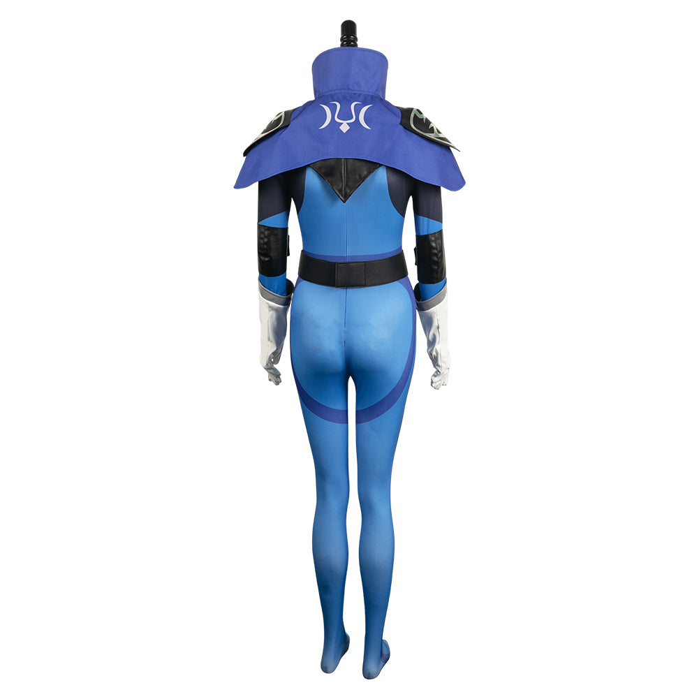 DotA Luna blau Jumpsuit Cosplay Kostüm Set