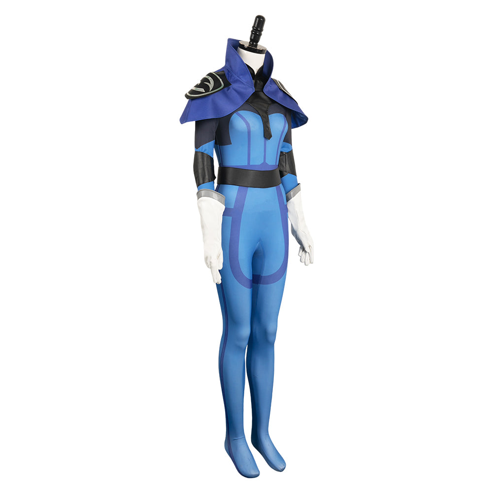 DotA Luna blau Jumpsuit Cosplay Kostüm Set