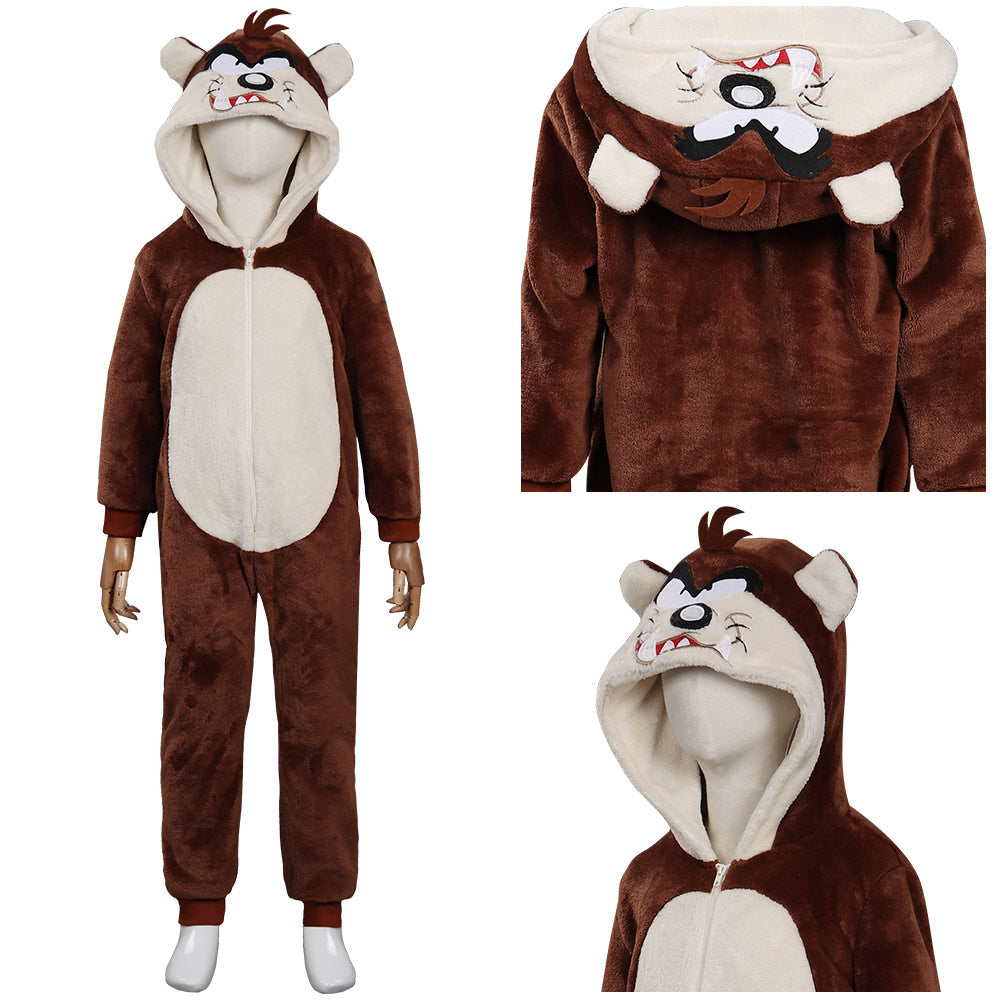 Kinder Tasmanian Devil Cosplay Kostüm Pyjama Outfits Halloween Karneval Jumpsuit