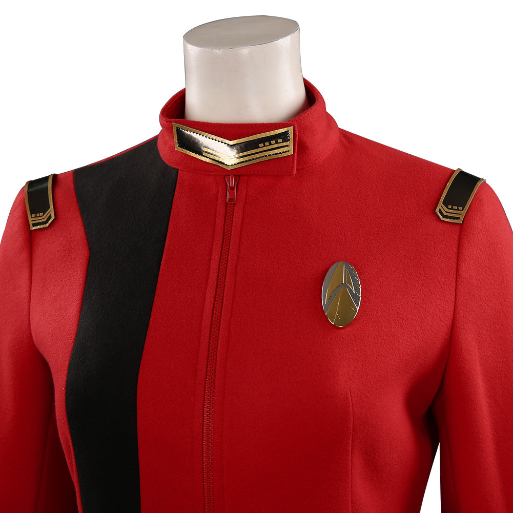 Star Trek: Discovery Michael Burnham Cosplay Kostüme Rot Uniform Outfits Halloween Karneval Kostüme