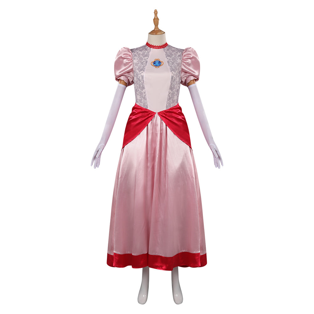 Prinzessin Peach Kleid The Super Mario Bros. Movie Cosplay Kostüm Halloween Karneval Kostüm