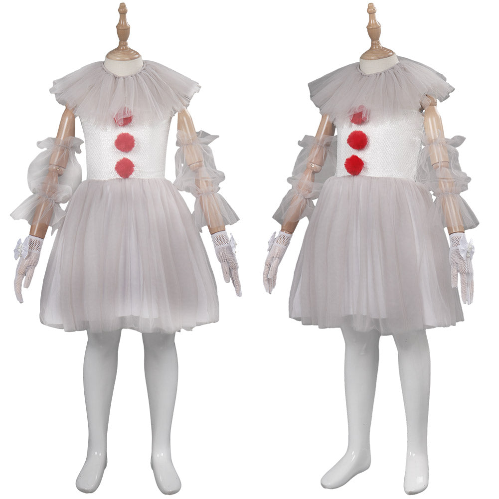 Film Es IT Pennywise The Clown Mädchen Kleid Cosplay Halloween Karneval Outfits