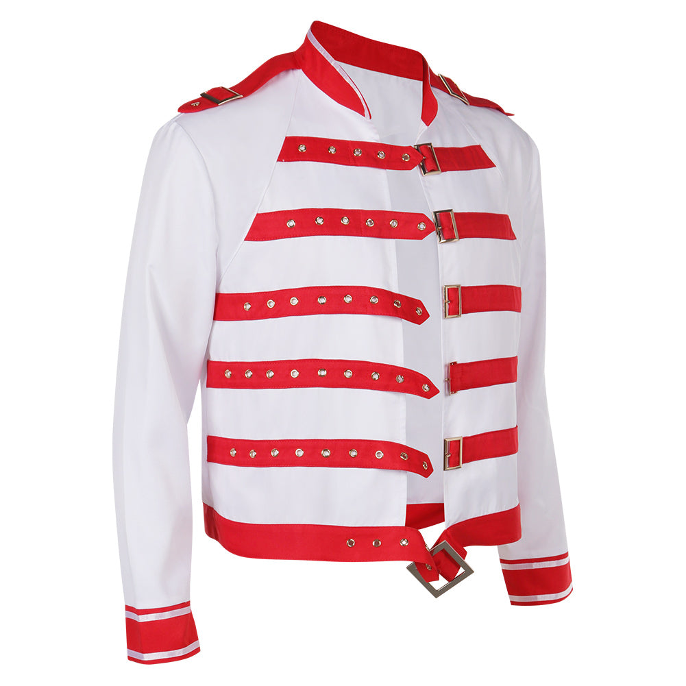 Freddie Mercury Jacke Aus Band Queen Gimme Some Lovin rot-weiß Jacke