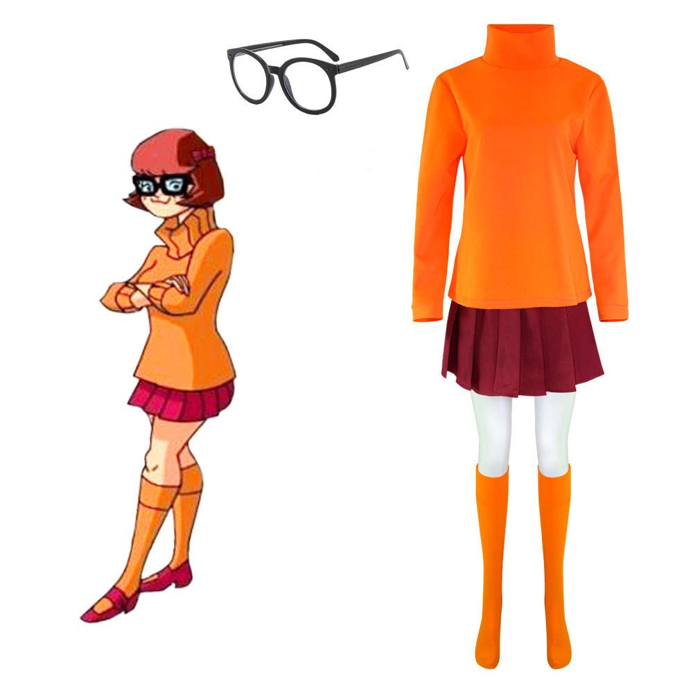 Scooby-Doo Velma Dinkley Cosplay Kostüm Halloween Karneval Kostüm