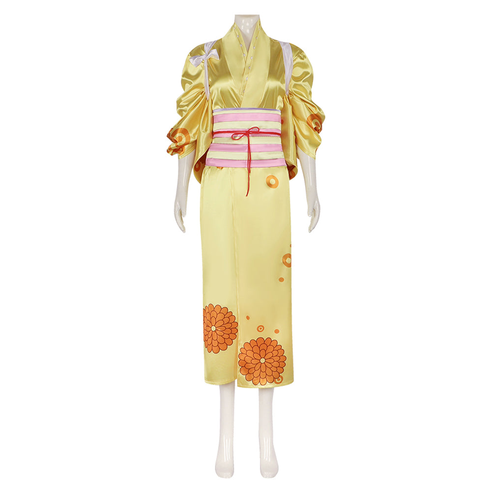 One Piece Kikunojo Kimono Cosplay Kostüm Halloween Karneval Outfits