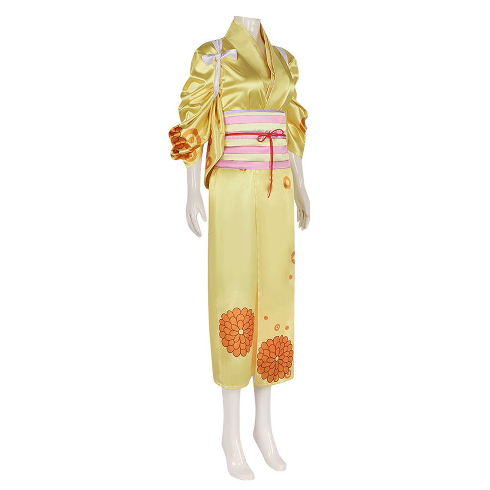 One Piece Kikunojo Kimono Cosplay Kostüm Halloween Karneval Outfits