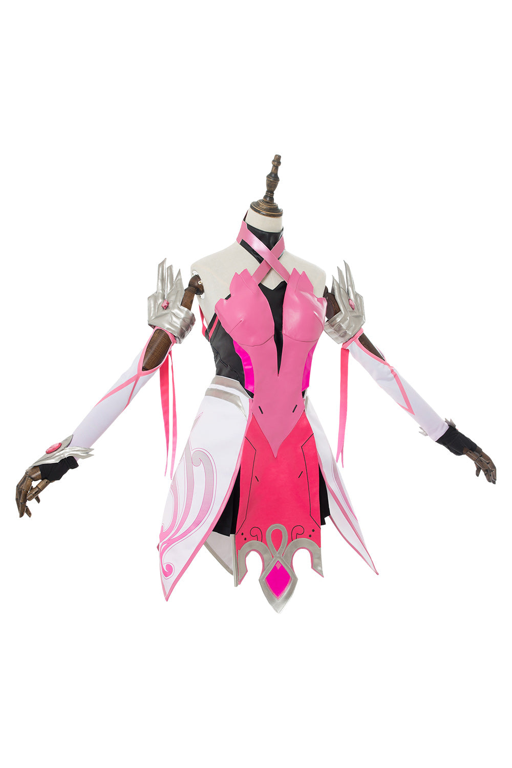 Overwatch Mercy Angela Ziegler Cosplay Kostüm Kleid Rosa Set