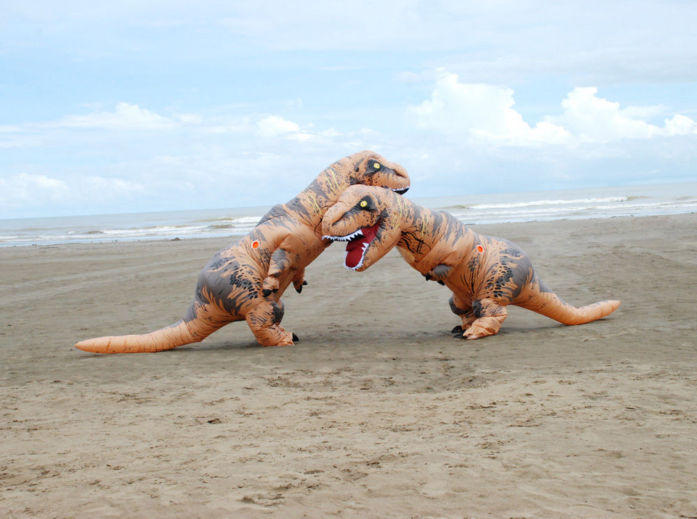 Aufblasbare Fettkostüm Fatsuit Dinosaurier Kostüm Erwachsene T-Rex Jurassic Welt Cosplay Kostüm
