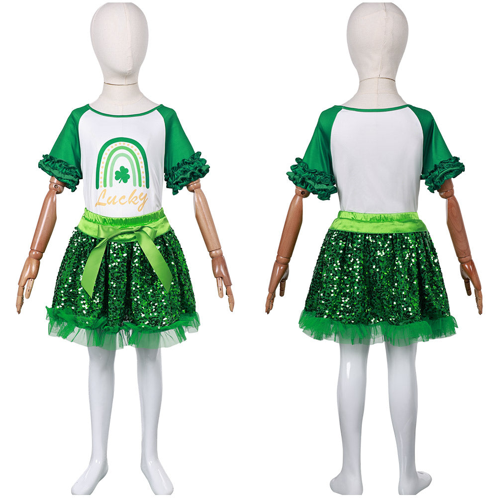 Saint Patrick's Day Mädchen Tüllkleid St. Patrick’s Day Kinder Tutu Kleid