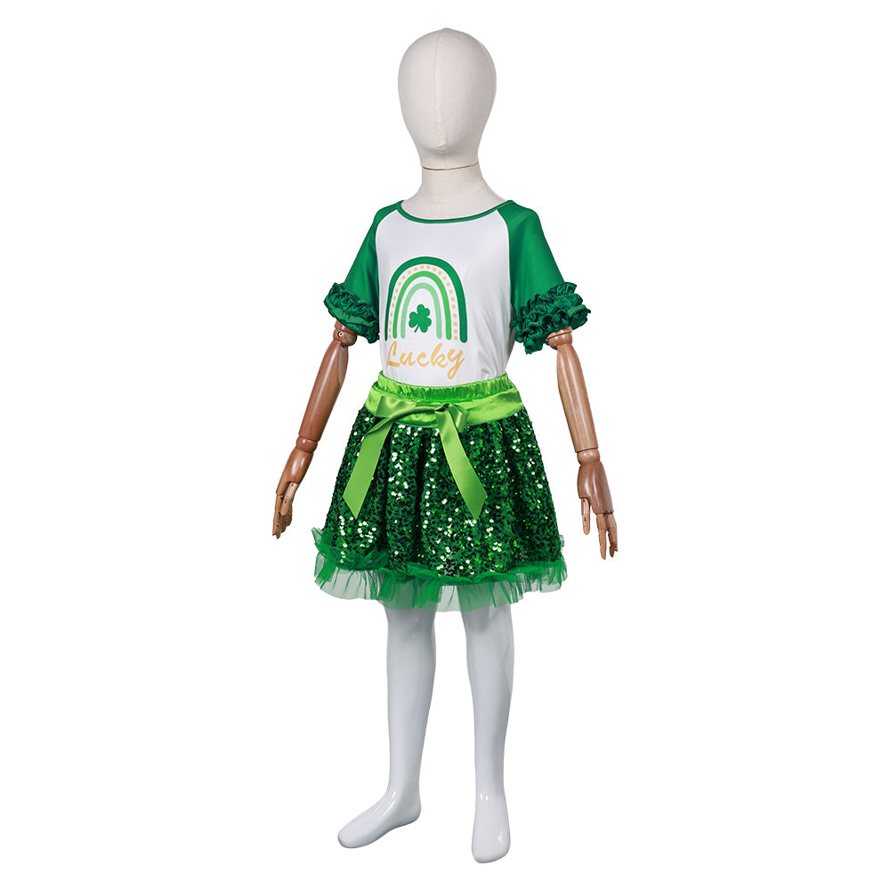 Saint Patrick's Day Mädchen Tüllkleid St. Patrick’s Day Kinder Tutu Kleid