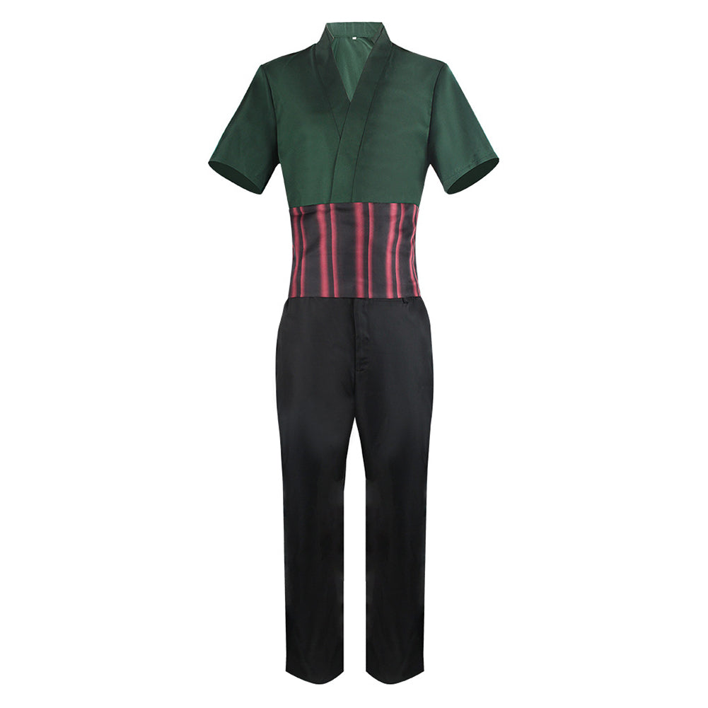 Serie One Piece Roronoa Zoro Sommer Grün Outfit Set Cosplay Kostüm