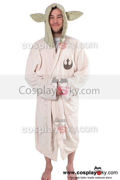 Yoda Jedi Ears Fleece Bathrobe Hooded Robe Kostuem Erwachsene Größe