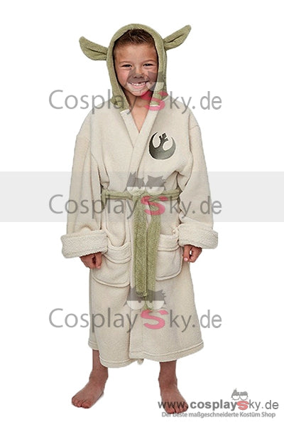 Star Wars Yoda Jedi Öhre Fleece Badenmantel Jugendliche Kind Robe