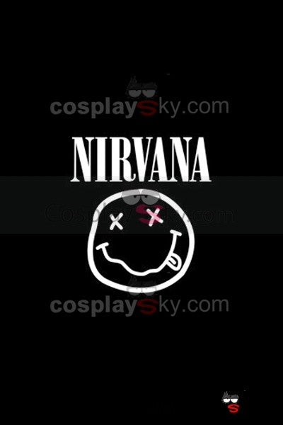 NIRVANA Smile face Nevermind Kurt Cobain CD Album Schwarz T Shirt